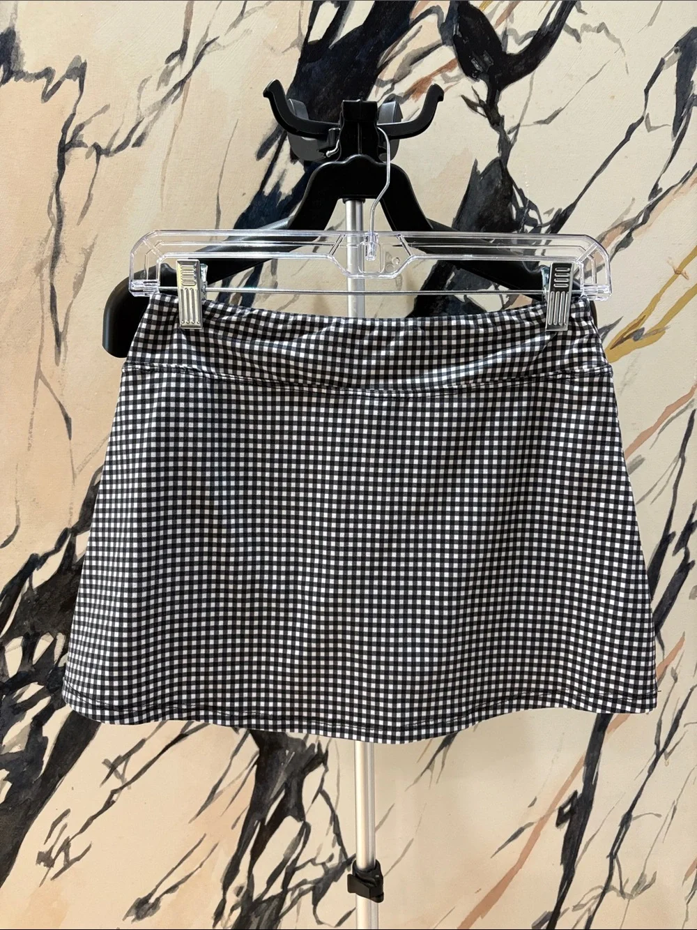 Love Black & White Gingham Mini Skirt